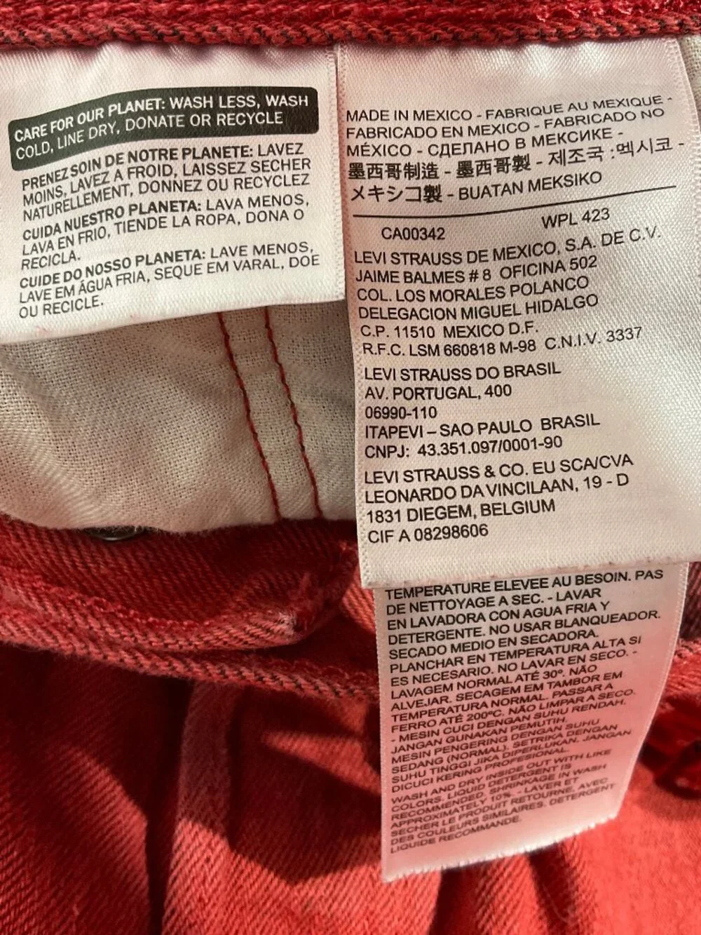 Levi's Men's Straight Jeans in Deep Red